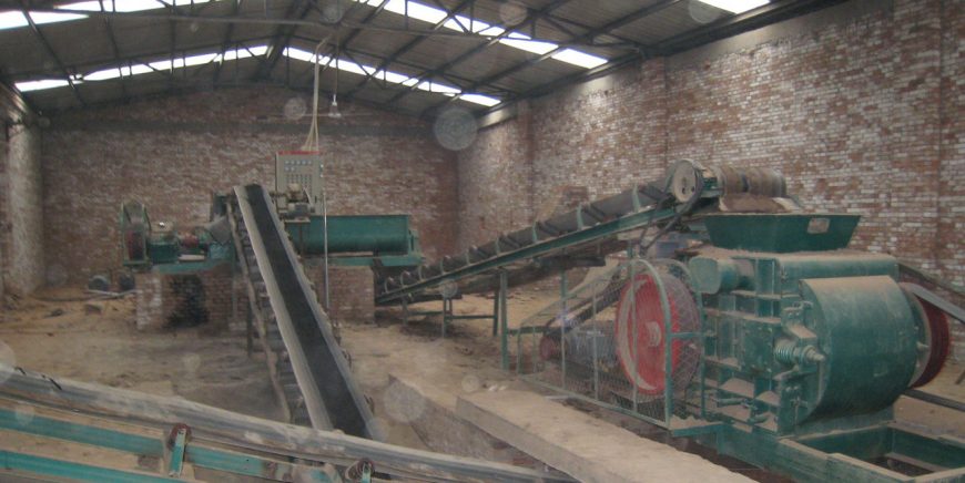 Jun.2013 mud brick factory in Uzbekistan